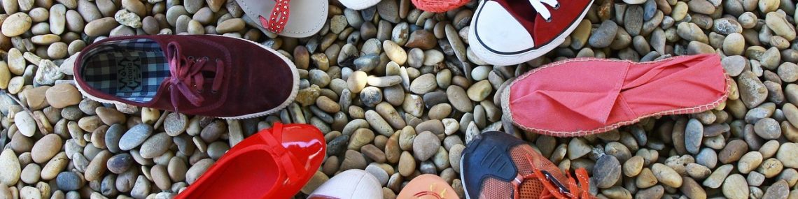 A circle of shoes of various styles and colours. How to do customer journey mapping to boost sales | jaconsulting.co.uk